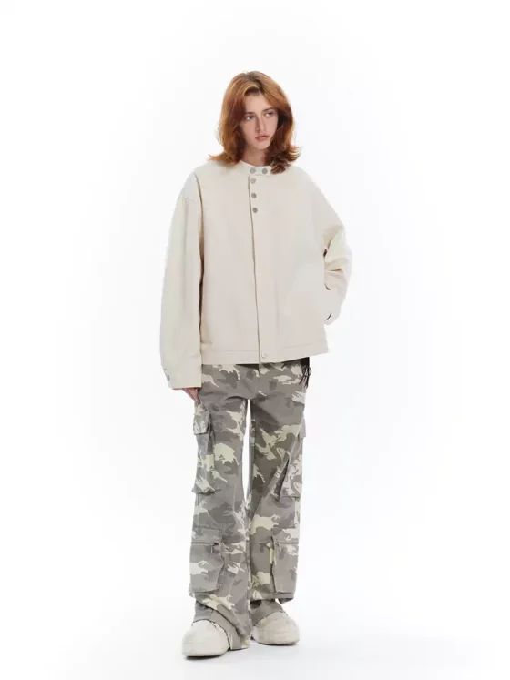 Beige loose casual women's coat