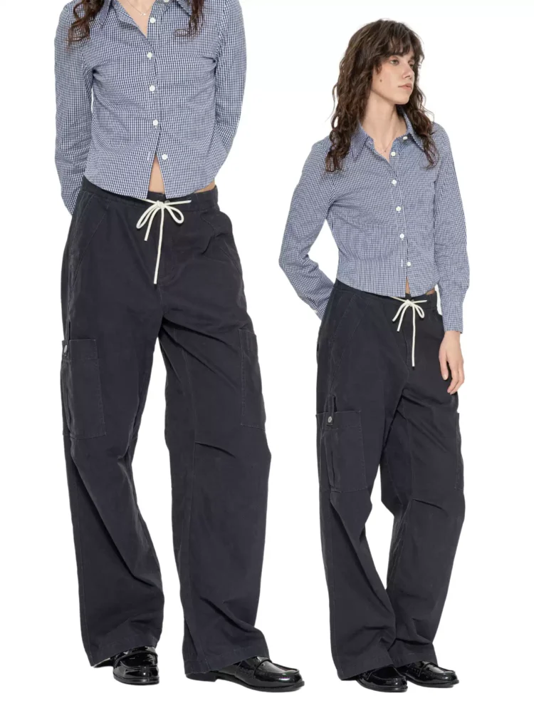Retro casual cargo pants and drawstring long pants