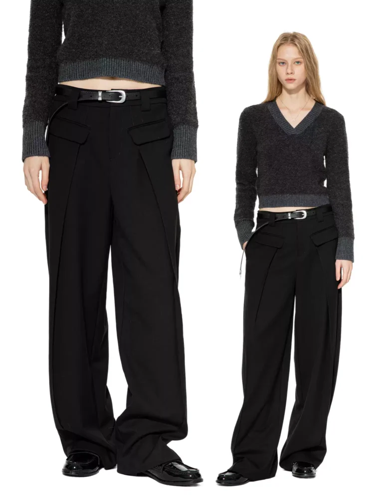 New front pleated suit pants for women