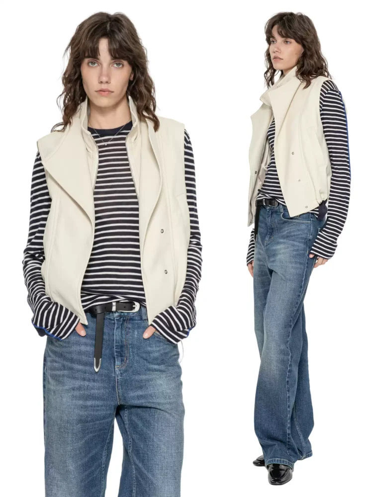 Layering a waistcoat, women's vest and waistcoat
