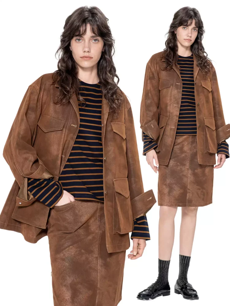 New retro suede coat