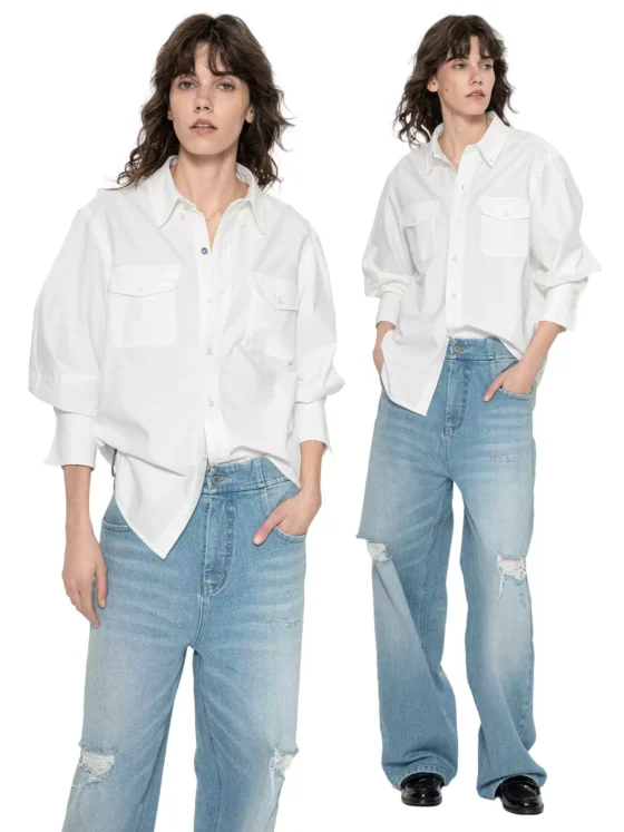 New classic loose French shirt