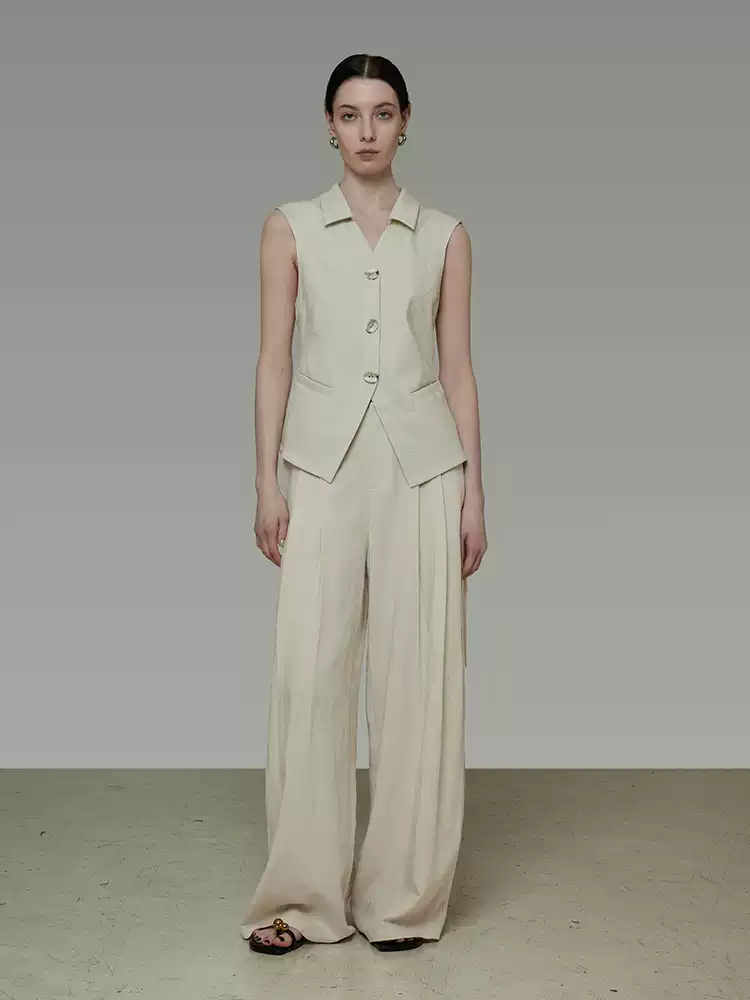 Stylish side-tied wide-leg pants