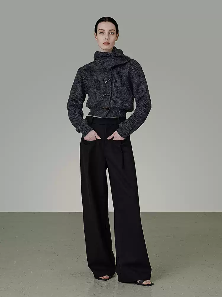 High-end casual pants for women with high waists