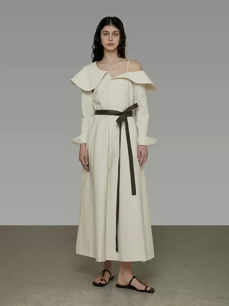 Asymmetric shirt-style dress