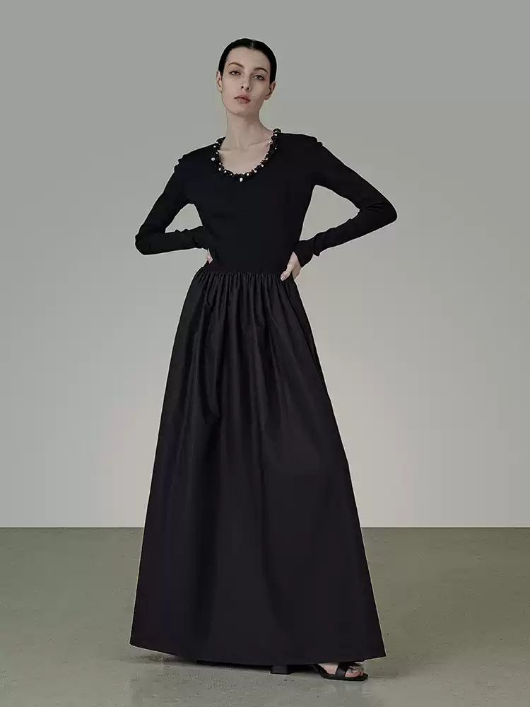 Handcrafted diamond A-line dress