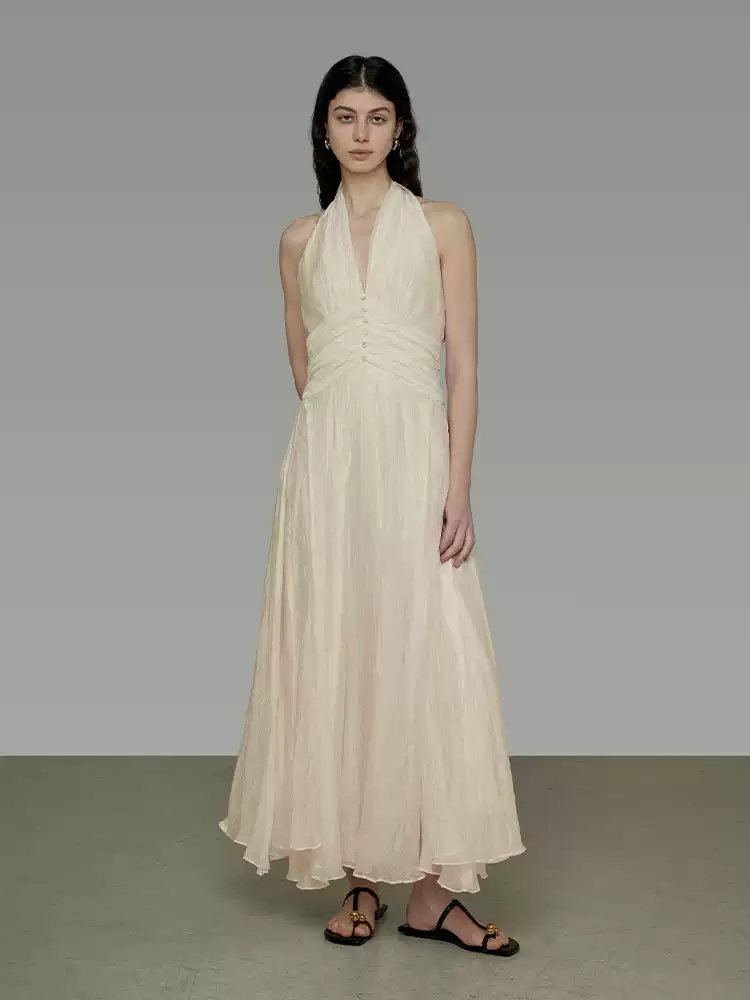 New sleeveless off-the-shoulder vacation-style long dress