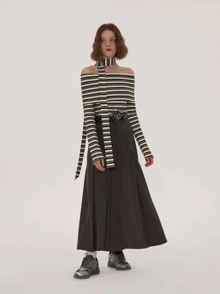 Slimming A-line skirt, thickened suit skirt