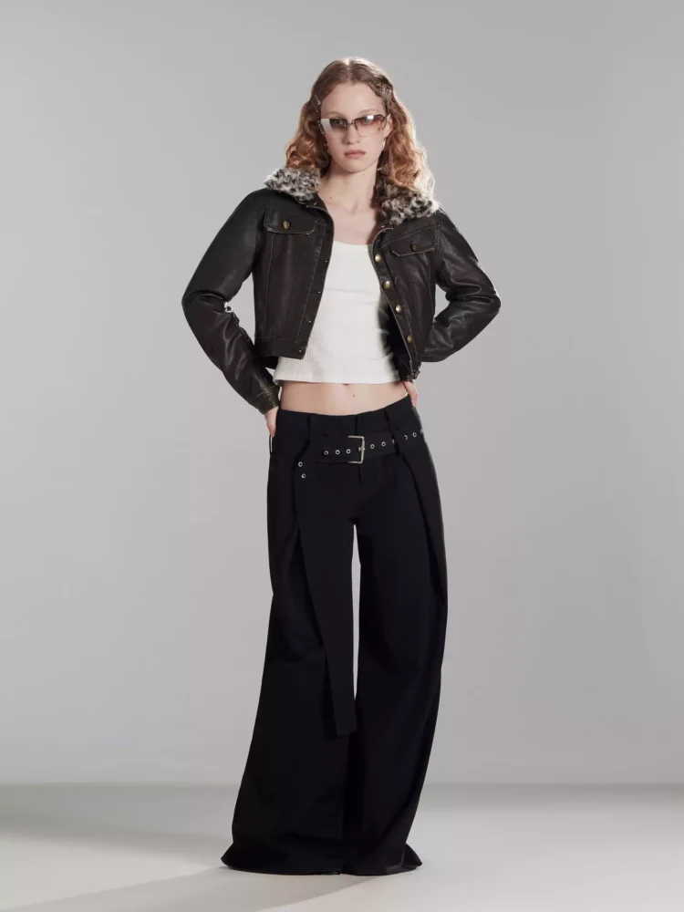 Casual straight-leg wide-leg floor-length pants