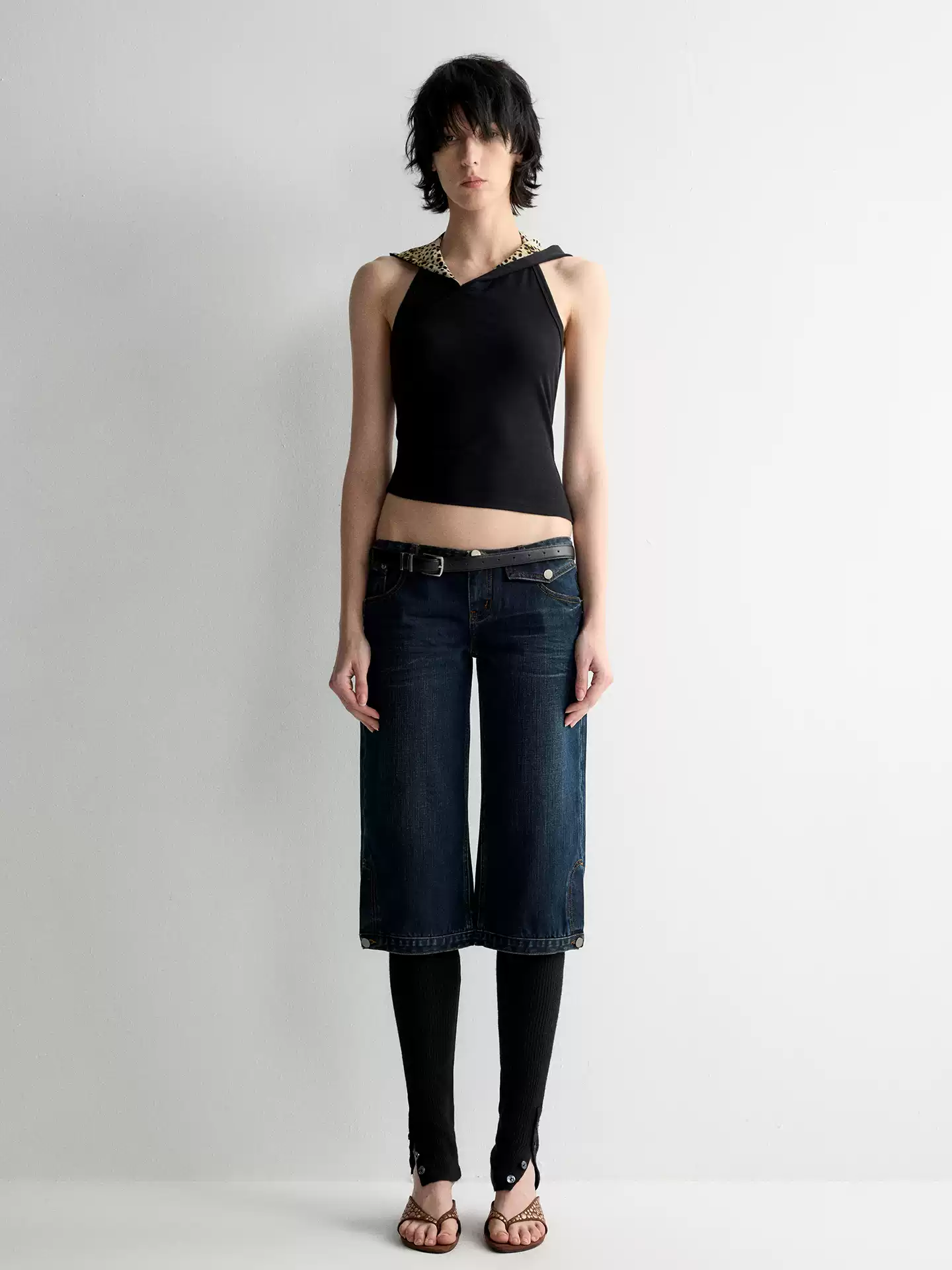 Retro blue silk cotton jeans