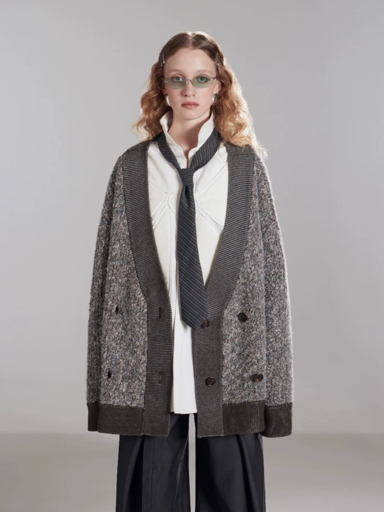 A laid-back blue-gray sweater