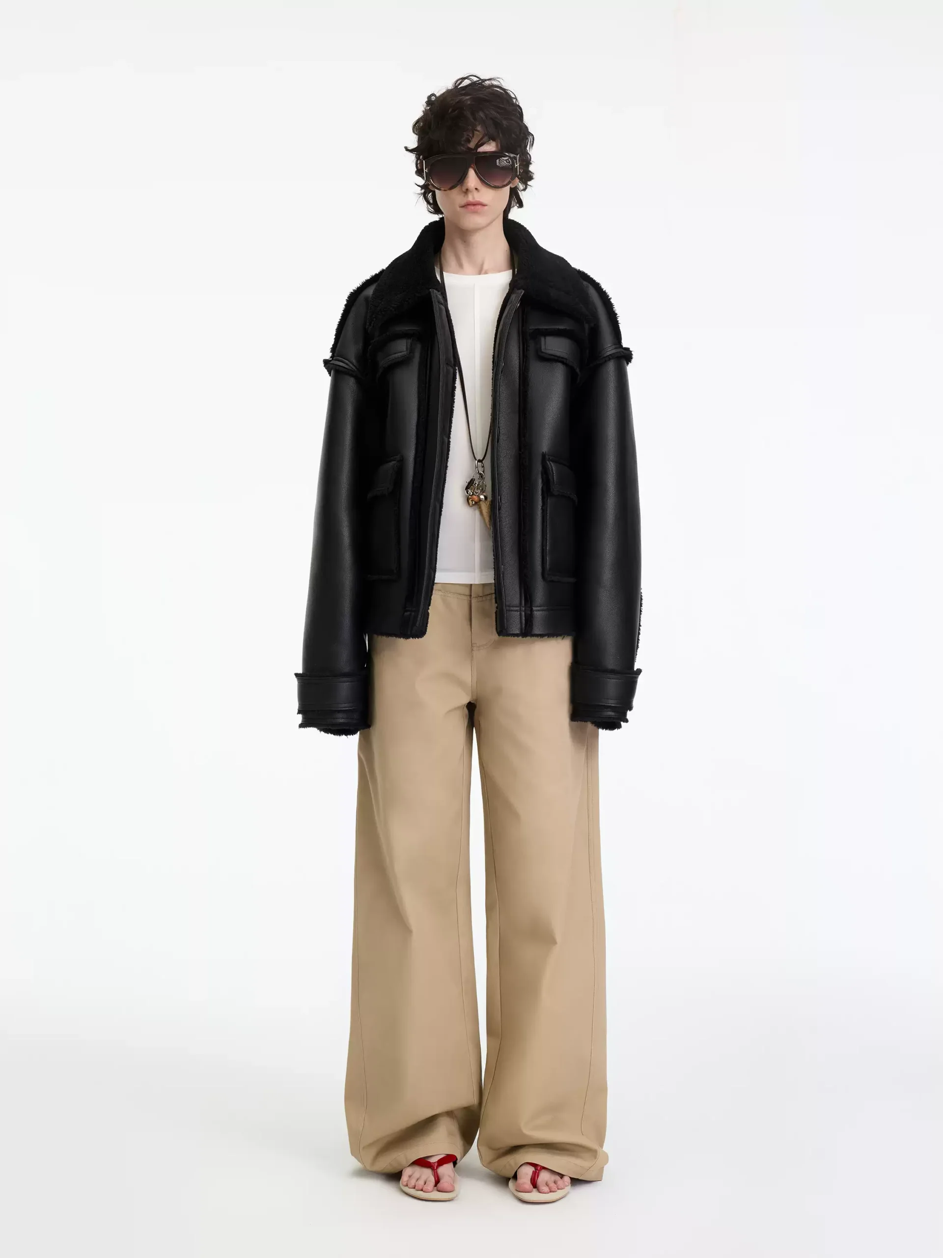 Matte PU leather jacket