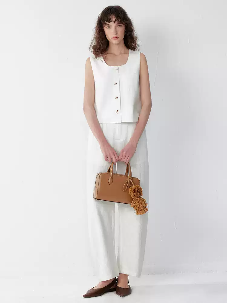 Waistcoat casual wide-leg pants set