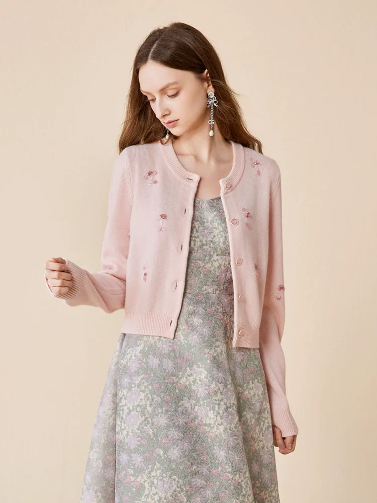 Gentle wool knitted coat cashmere cardigan