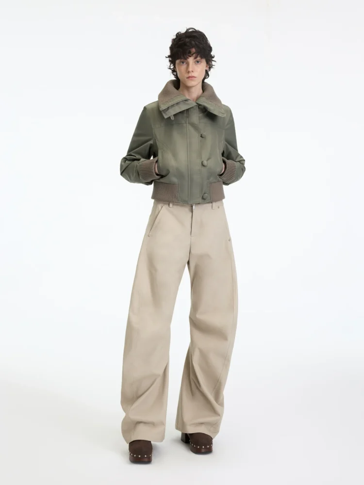 Waterproof flight jacket, short cotton coat for women