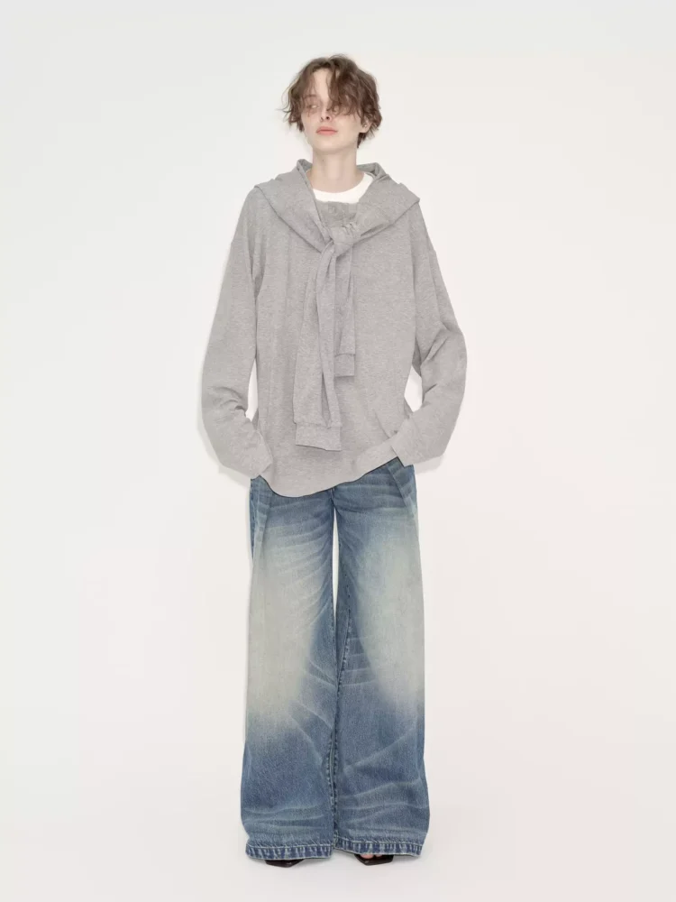 A loose winter hoodie with a hood