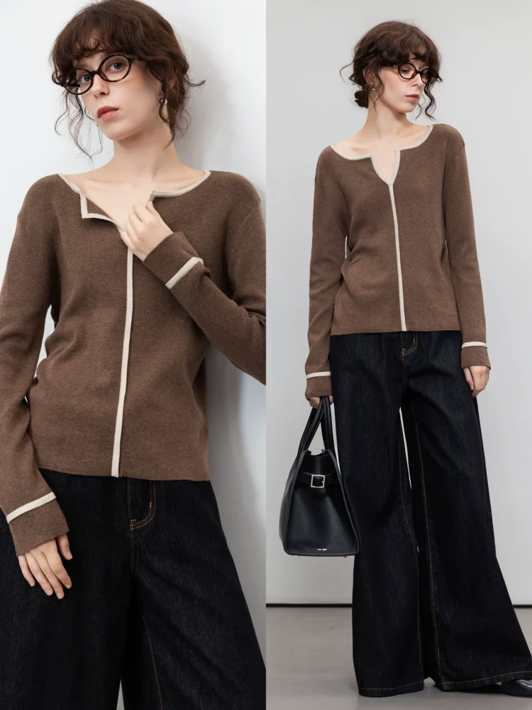 New color-blocking knitted sweater